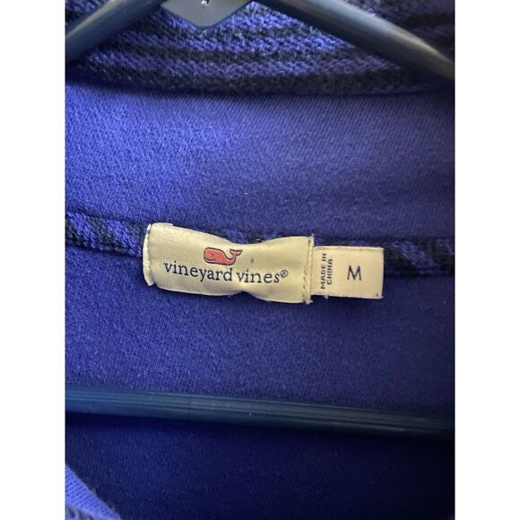 Vineyard Vines 100% Cotton Blue Striped Full Zip Jacket Women's Size M Logo - Picture 3 of 14